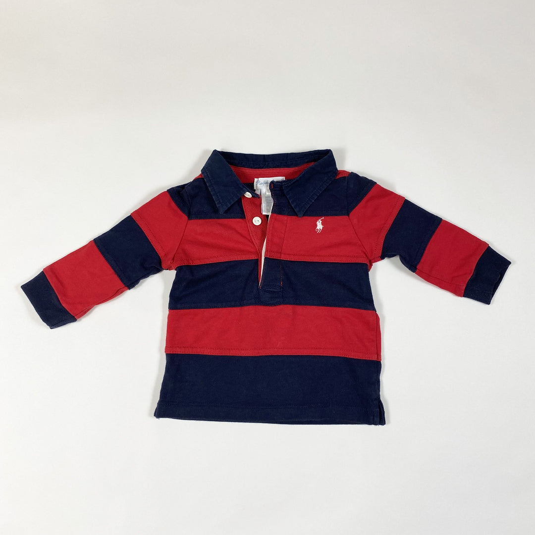 Ralph Lauren red and blue long-sleeved rugby shirt 9M