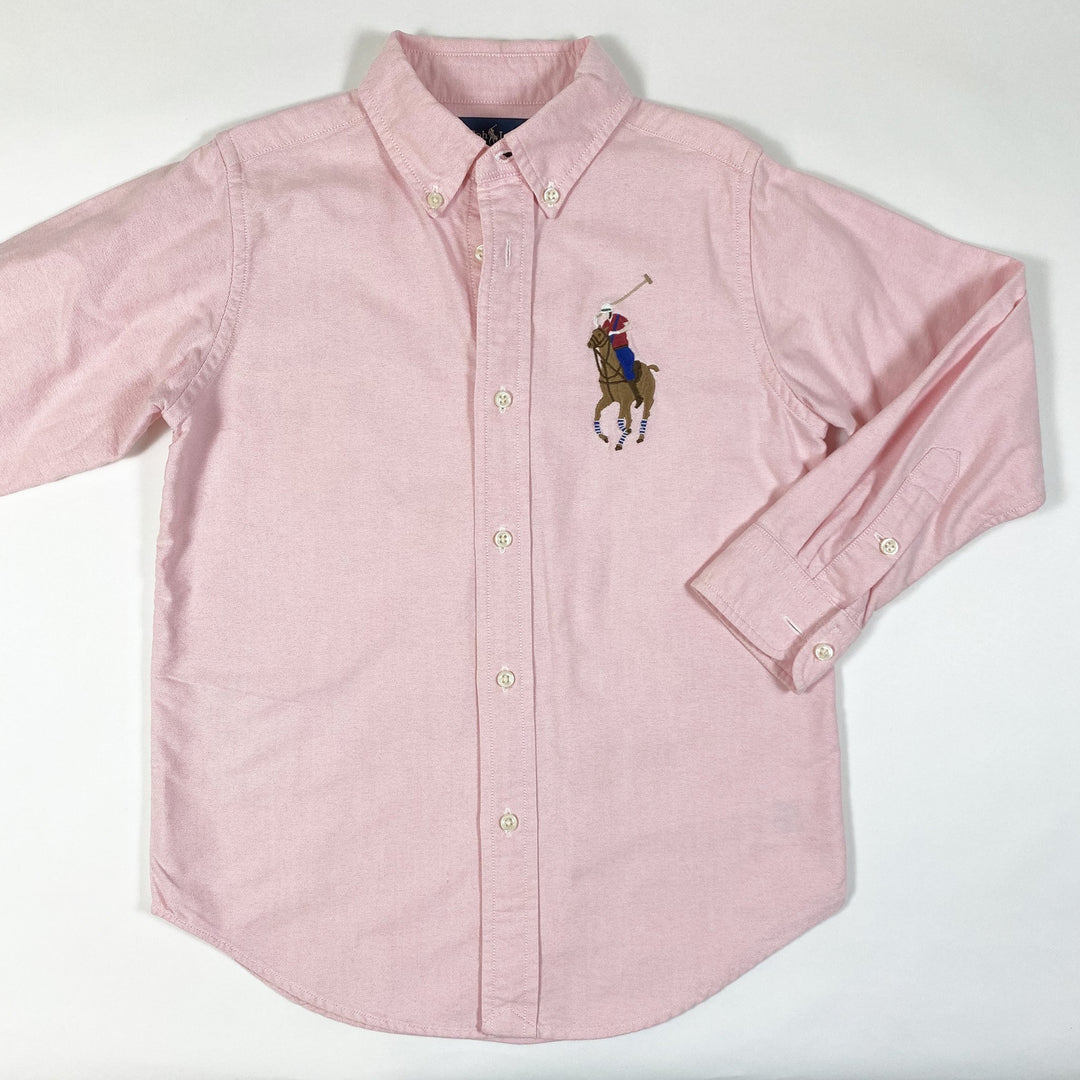 Ralph Lauren rosa Langarmhemd mit Knopfleiste 6Y