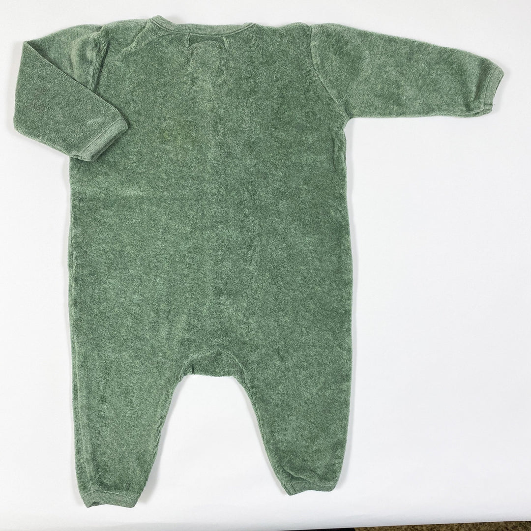 Serendipity Organics pine green velour baby jumpsuit 62/3M