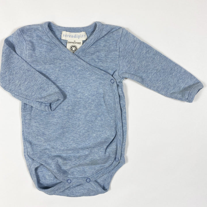 Serendipity Organics baby blue long-sleeved wrap body 50/NB