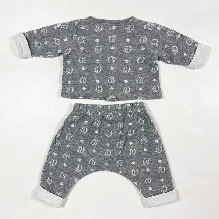 Petit Bateau grey squirrel cardigan and pants set 1M/54 3