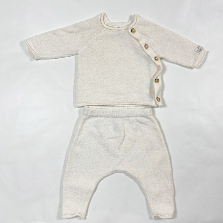 Petit Bateau off-white soft top and pants set 1M/54 1