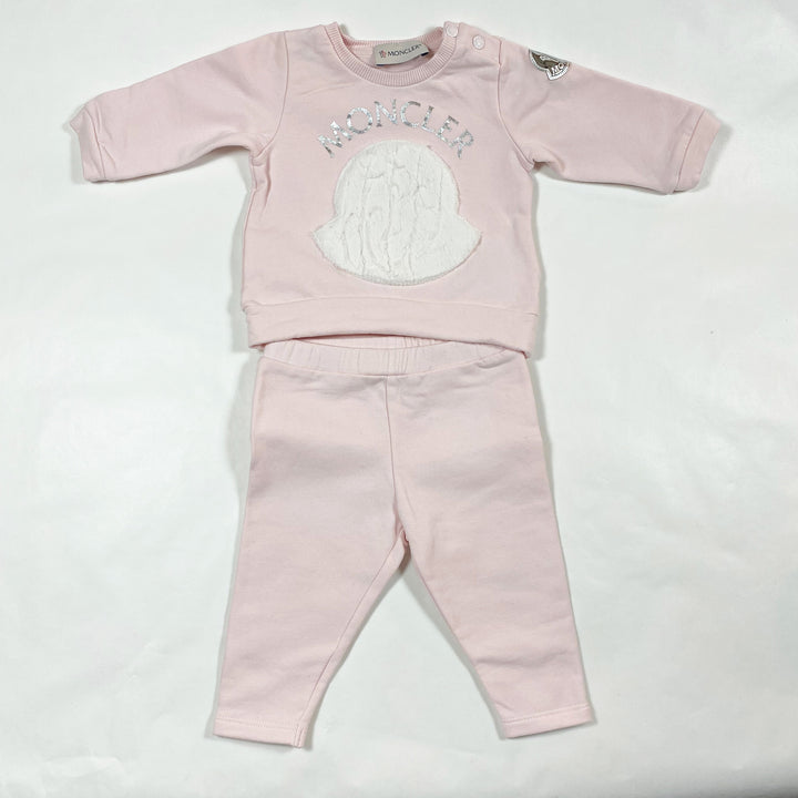 Moncler pink sweatshirt and pants set 3-6M/62 1