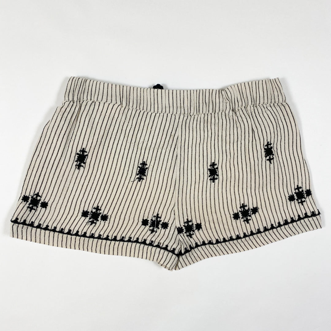 Zara ecru/black striped shorts with embroideries 12-18M/86cm