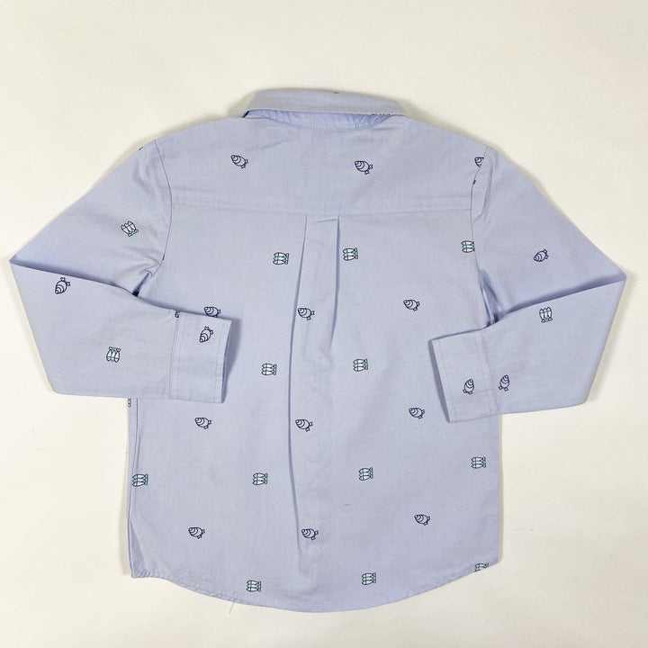 Jacadi light blue fish print shirt 4Y