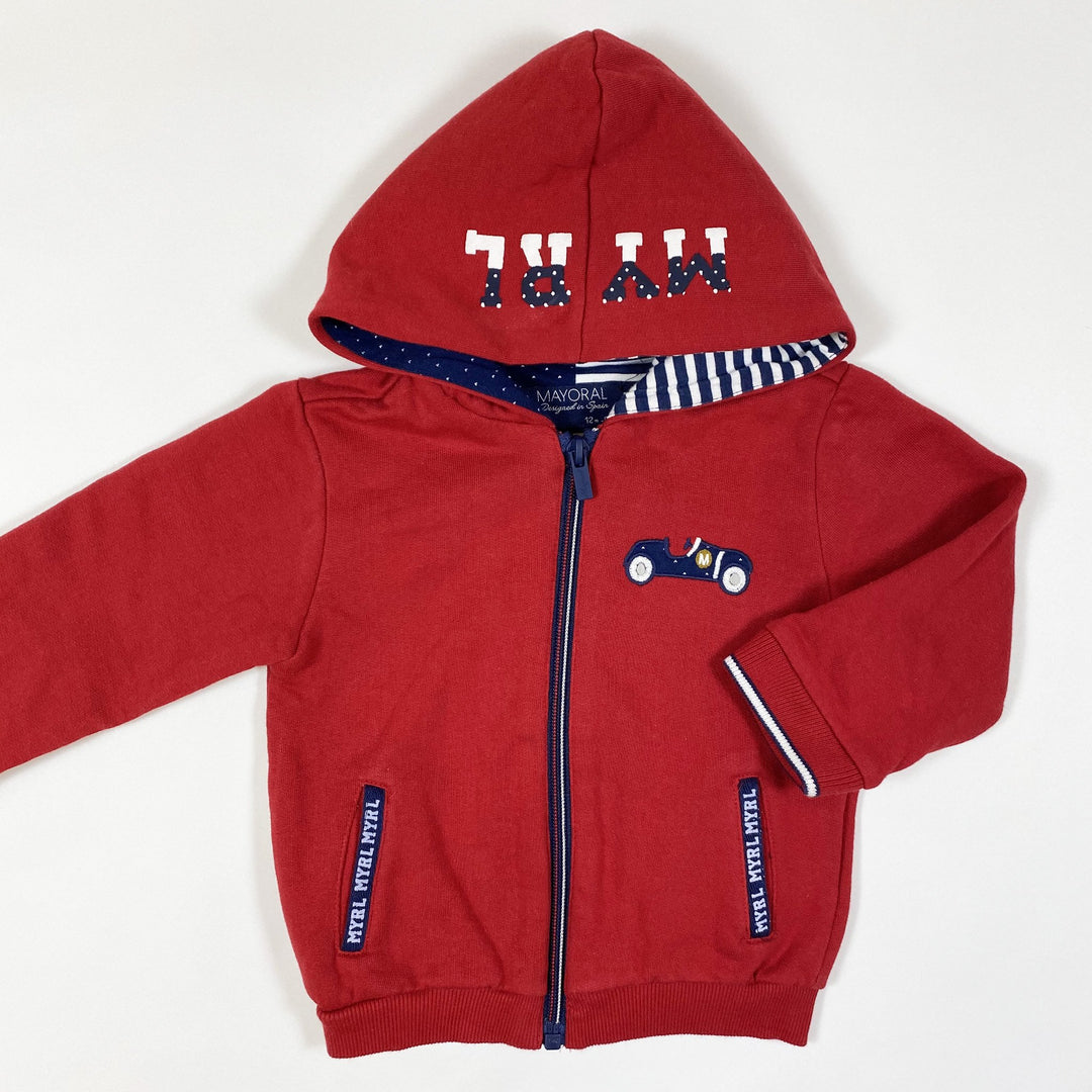 Mayoral red hooded sweatshirt 12M