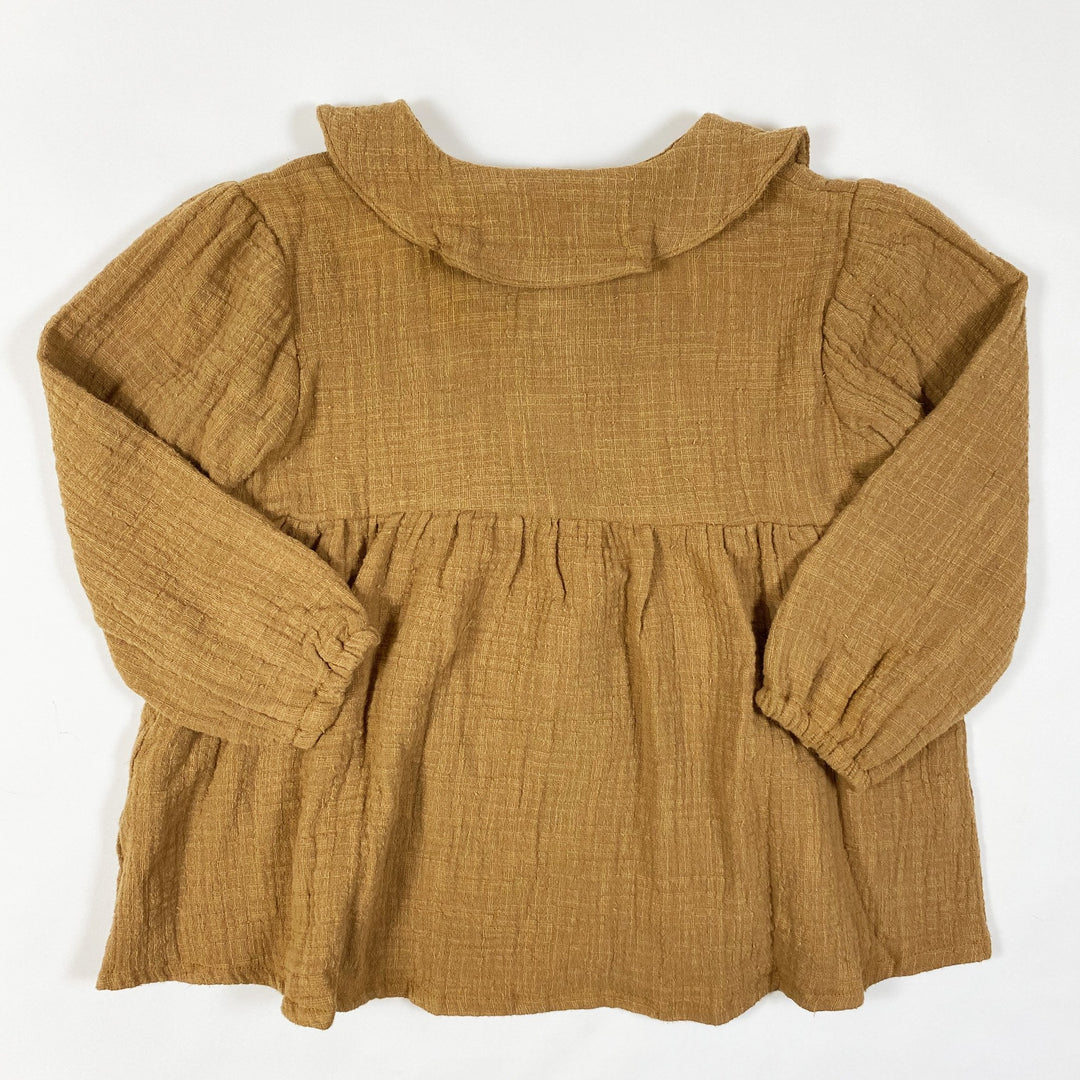 Fin & Vince caramel muslin ruffle tunic 4-5Y