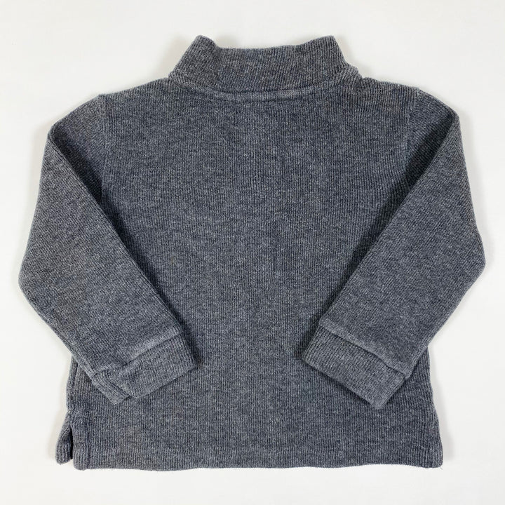 Ralph Lauren graues Ripp-Sweatshirt mit halbem Reissverschluss 18M