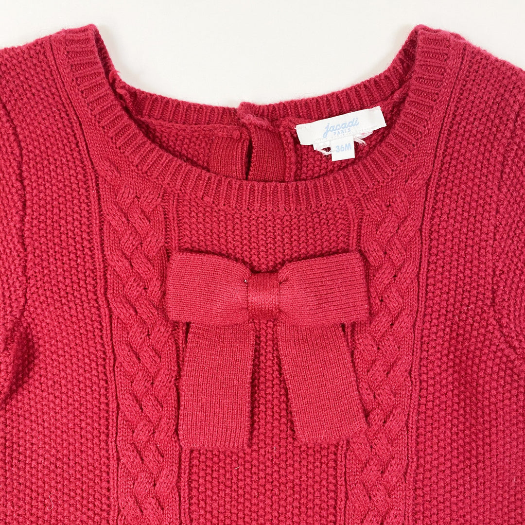 Jacadi red cashmere wool blend knit dress 36M/96cm