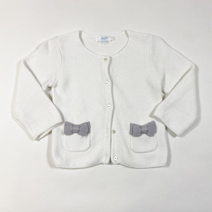 Jacadi weisse Strickjacke mit Schleifen 12M/74cm