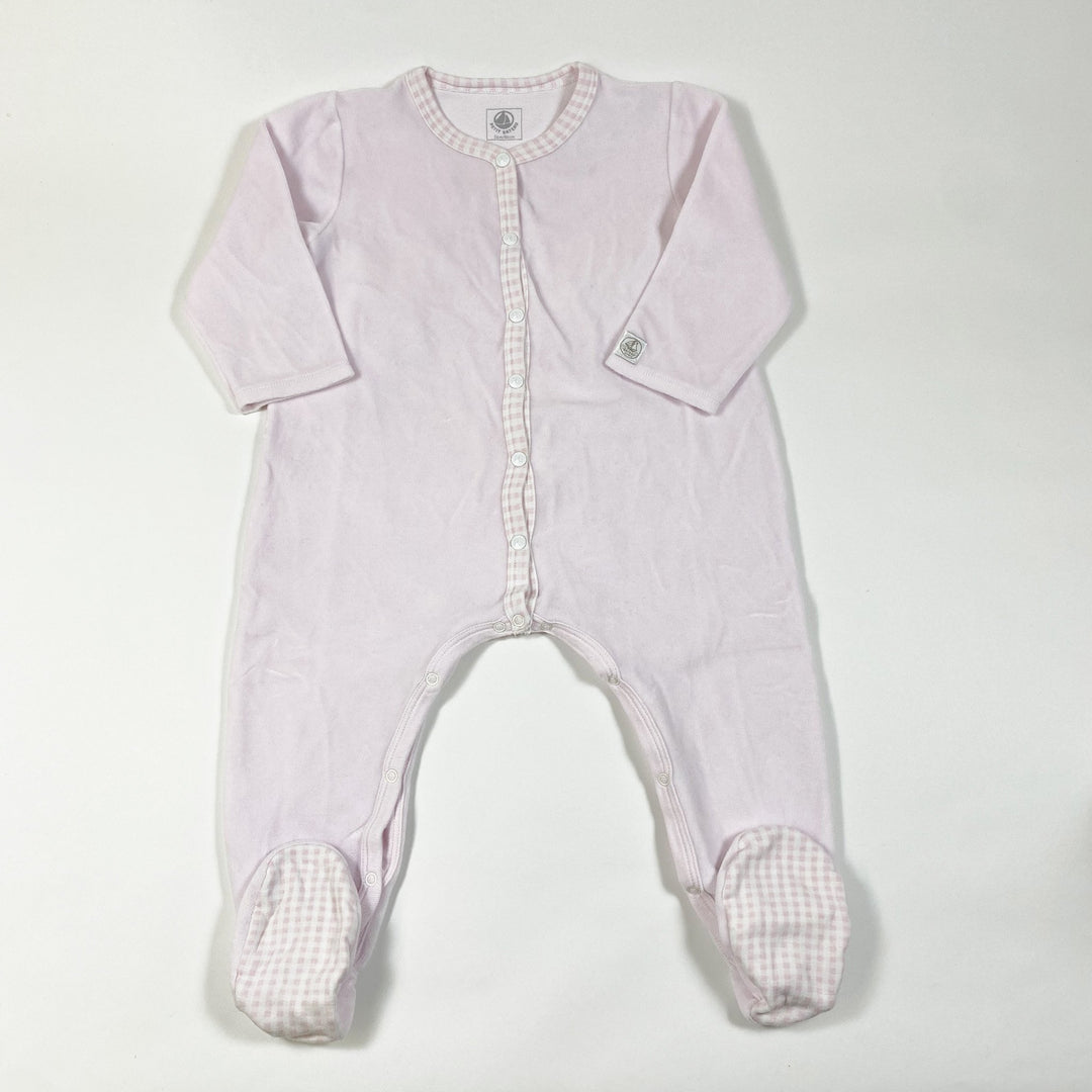 Petit Bateau soft rose velour pyjamas with feet 24M/86cm