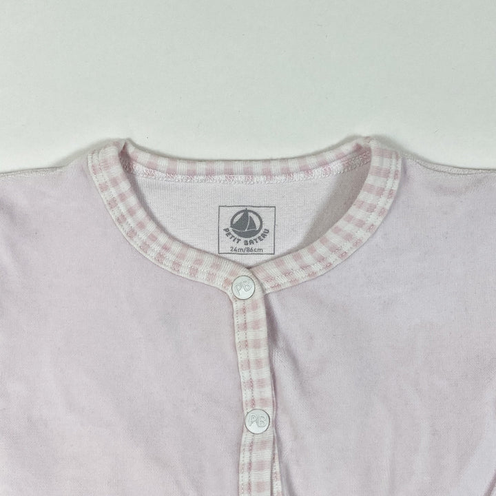 Petit Bateau soft rose velour pyjamas with feet 24M/86cm