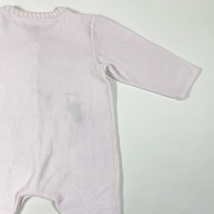 Petit Bateau soft rose velour pyjamas with feet 24M/86cm