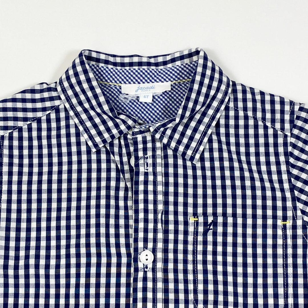 Jacadi navy gingham shirt 6Y