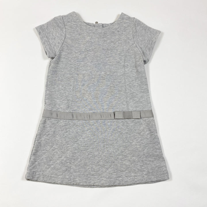 Jacadi grey short-sleeved dress with quilted skirt 2Y