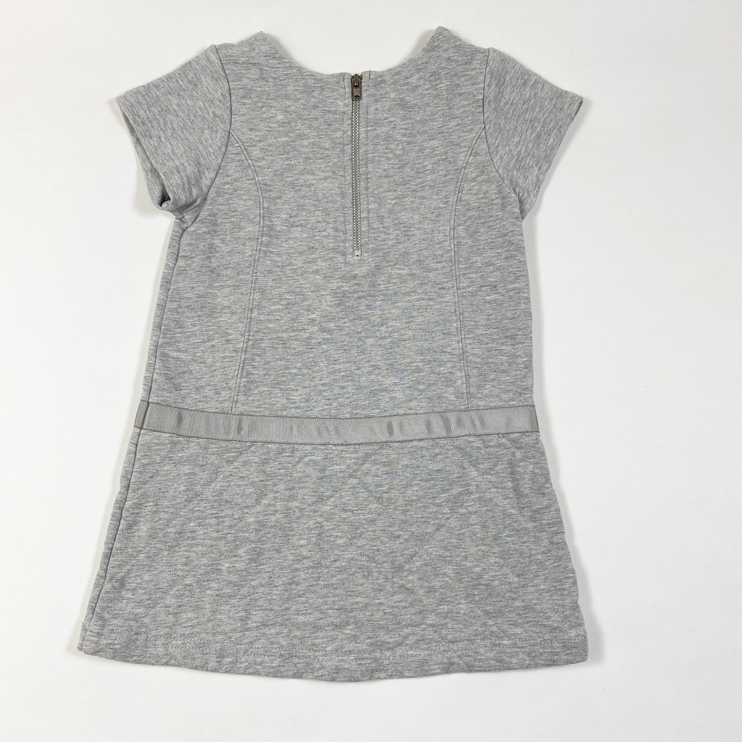 Jacadi grey short-sleeved dress with quilted skirt 2Y
