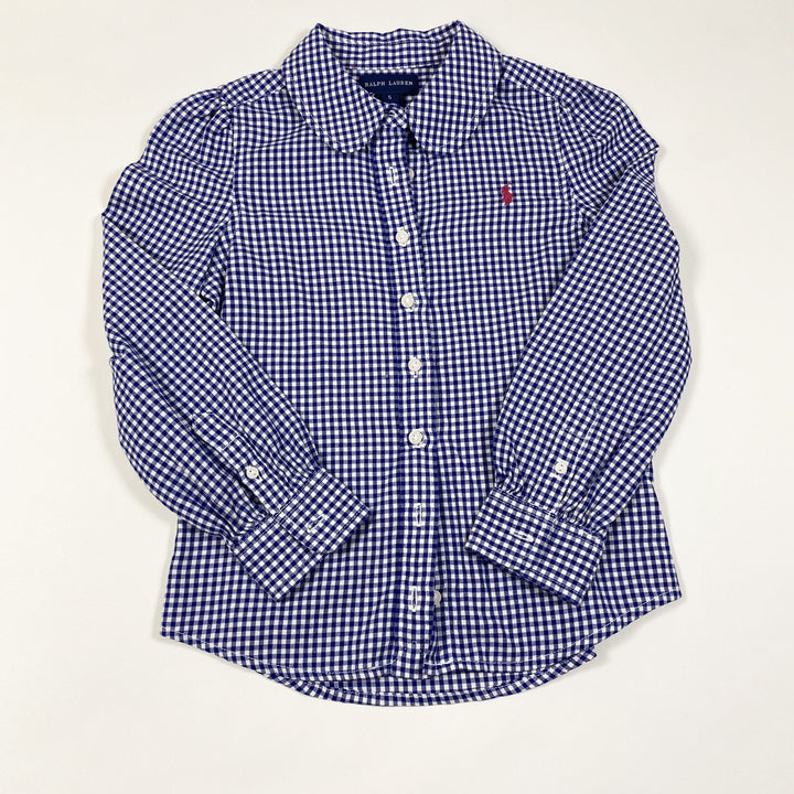 Ralph Lauren blue gingham brushed cotton blouse 5Y