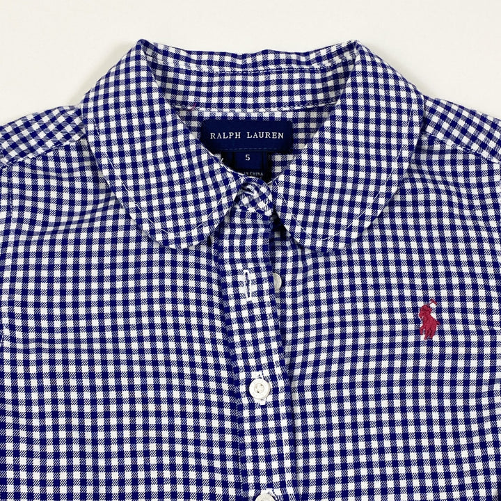 Ralph Lauren blue gingham brushed cotton blouse 5Y