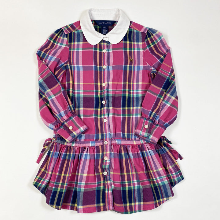 Ralph Lauren pink plaid brushed cotton dress 4Y/104cm