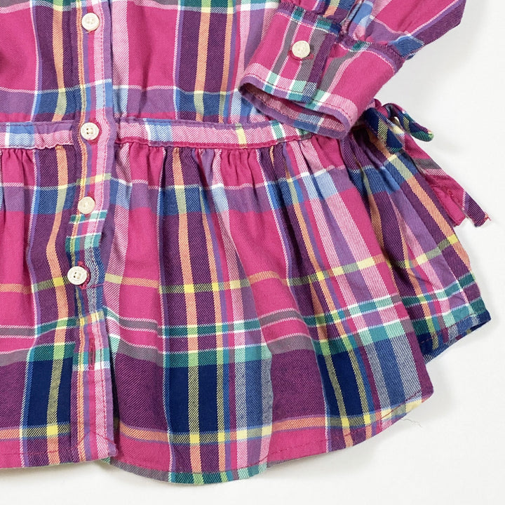 Ralph Lauren rosa kariertes Kleid aus gebürsteter Baumwolle 4Y/104cm