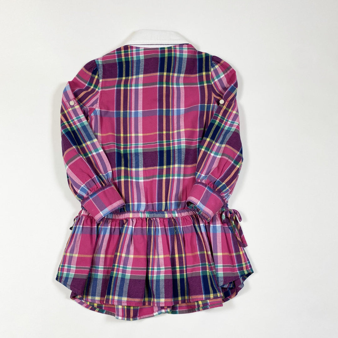 Ralph Lauren rosa kariertes Kleid aus gebürsteter Baumwolle 4Y/104cm
