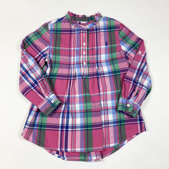 Ralph Lauren pink plaid brushed cotton tunic blouse 5Y