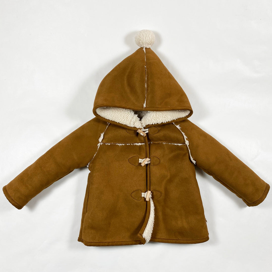 Zara caramel faux shearling coat 9-12M/80 1