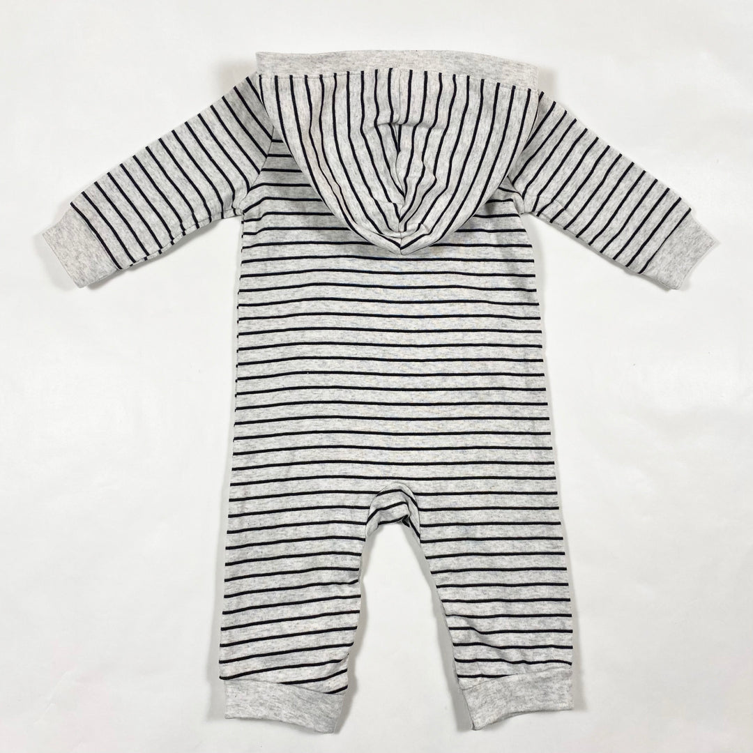 Little Me grey stripe hooded jumpsuit 9M 3