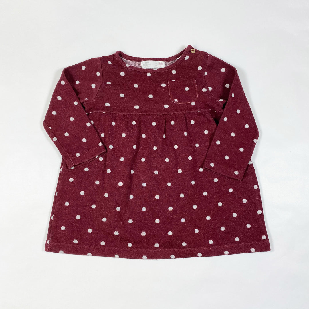 Zara bordeaux polkadot long-sleeved dress 18-24M/92 1