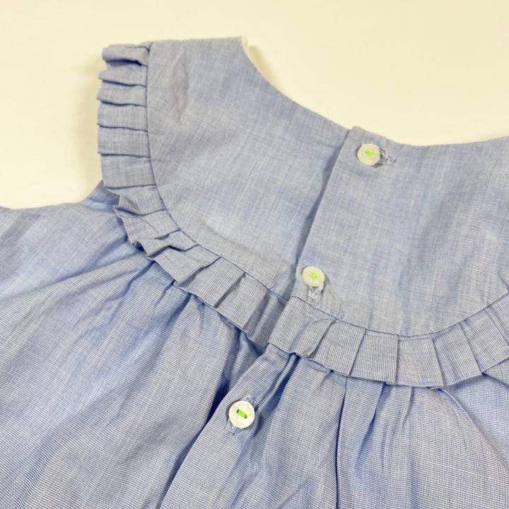 Jacadi light blue pleated collar summer dress 36M/96 2