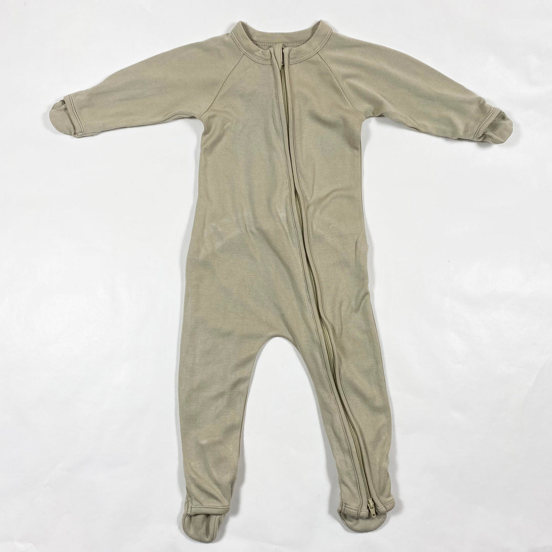 Goumi pale khaki bamboo zip pyjama 6-9M 1