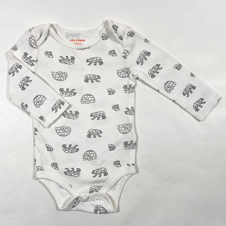 Joe Fresh white polar print body 3-6M 1