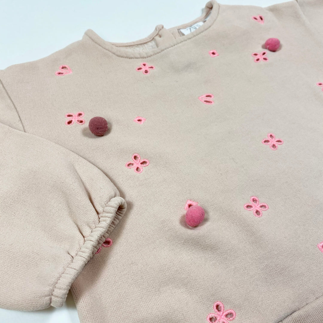 Zara pink pompom sweatshirt 18-24M/92