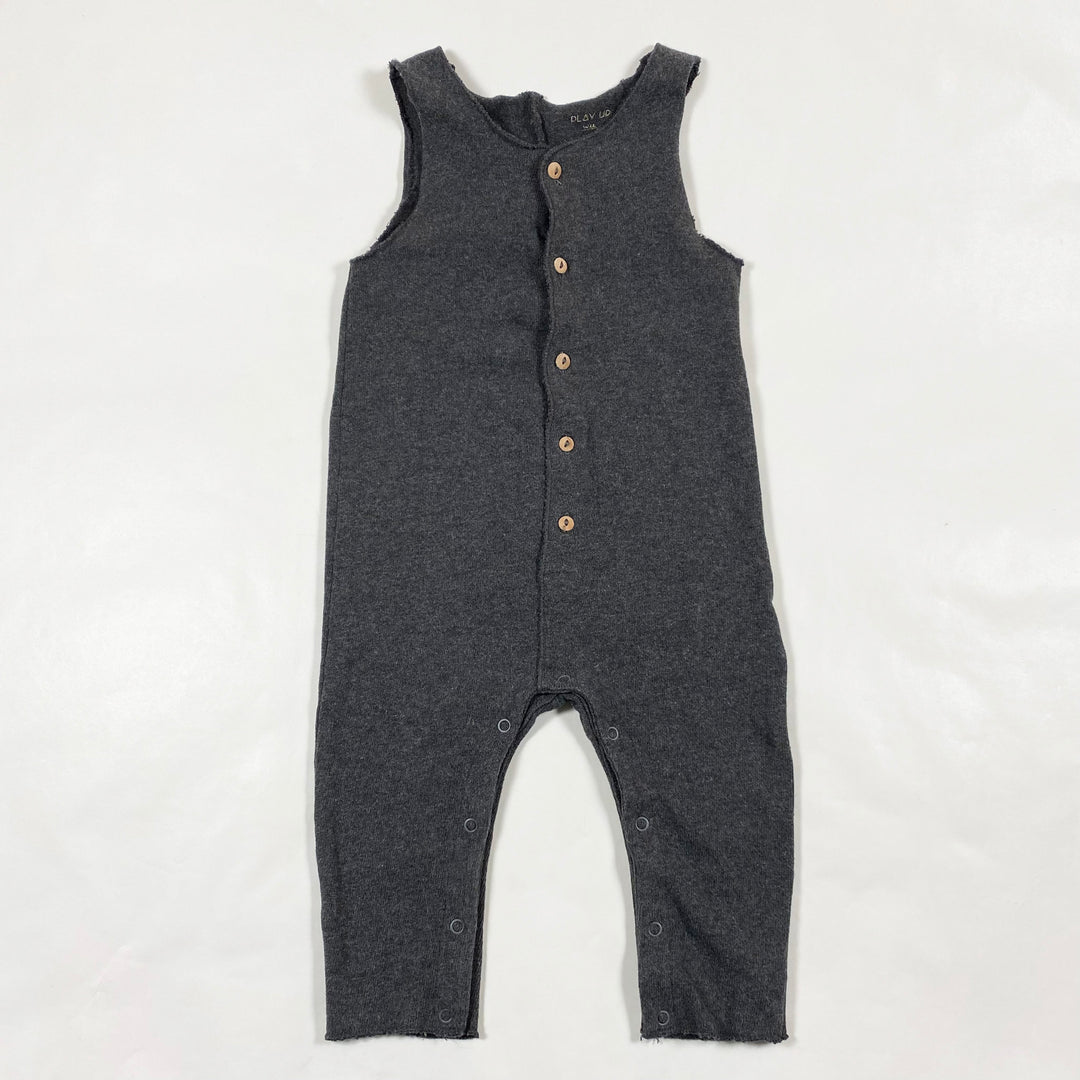 Play Up dark grey sweat dungarees 9M/68-76cm 1