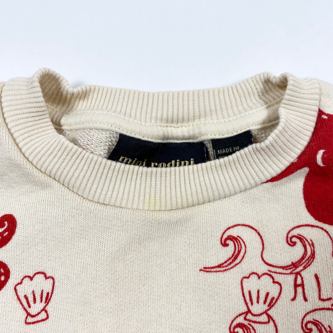 Mini Rodini red octopus la mer sweatshirt & pants set 2-3Y/92-98 2