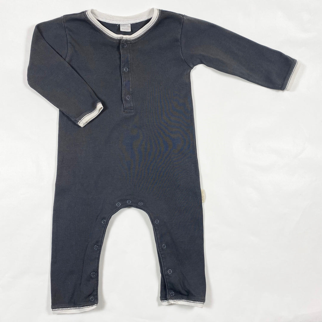 Petit Oh! anthracite pima cotton jumpsuit 9-12M 1