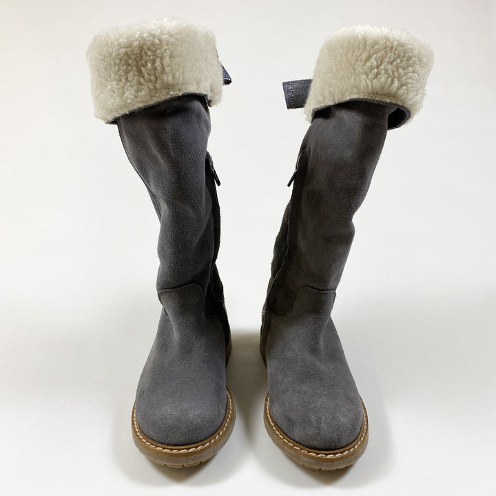 Jacadi grey suede shearling lined boots 25