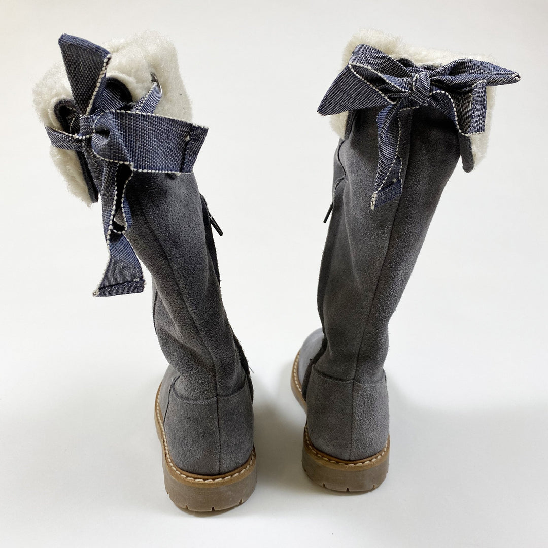 Jacadi graue Wildleder-Stiefel mit Shearling-Futter 25