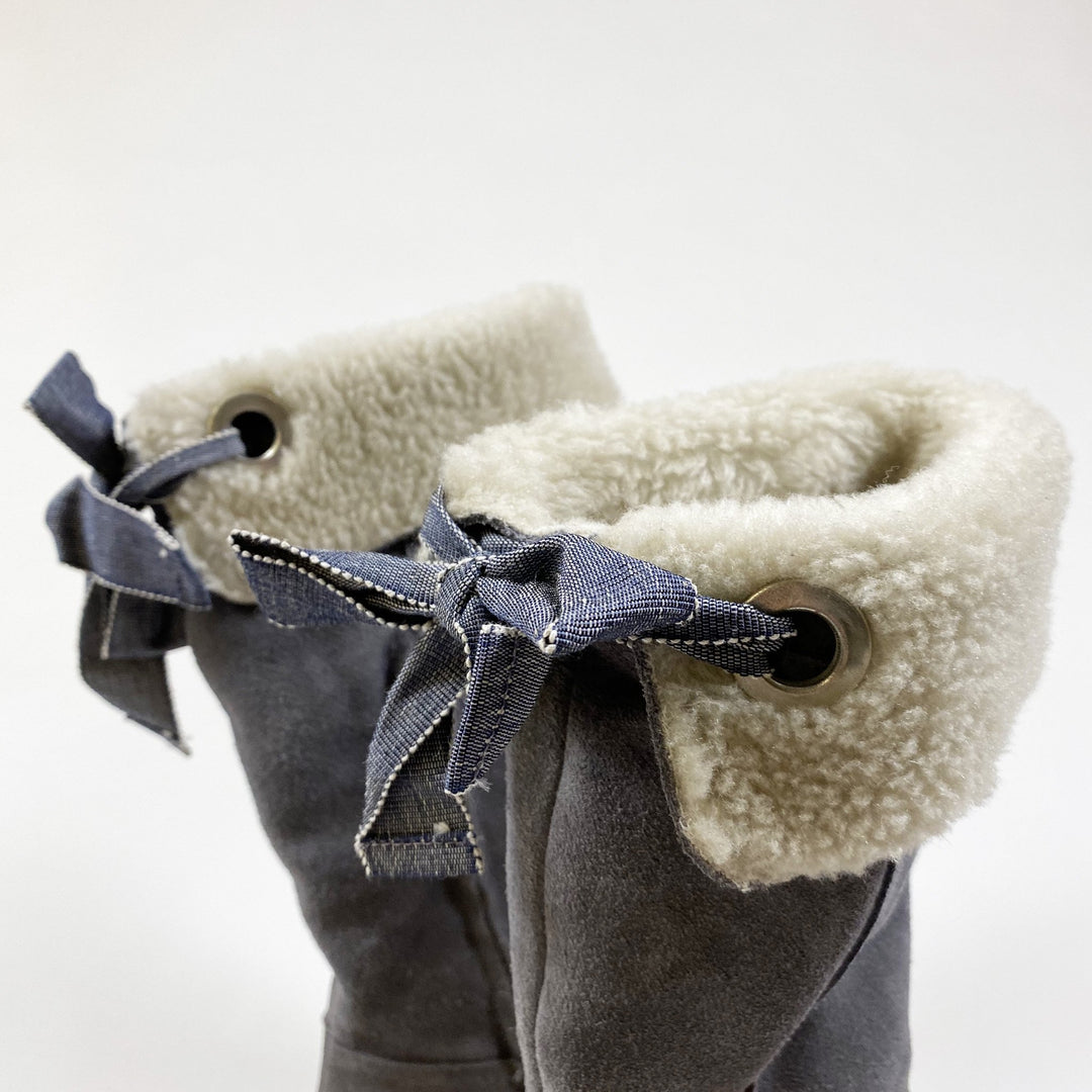 Jacadi grey suede shearling lined boots 25