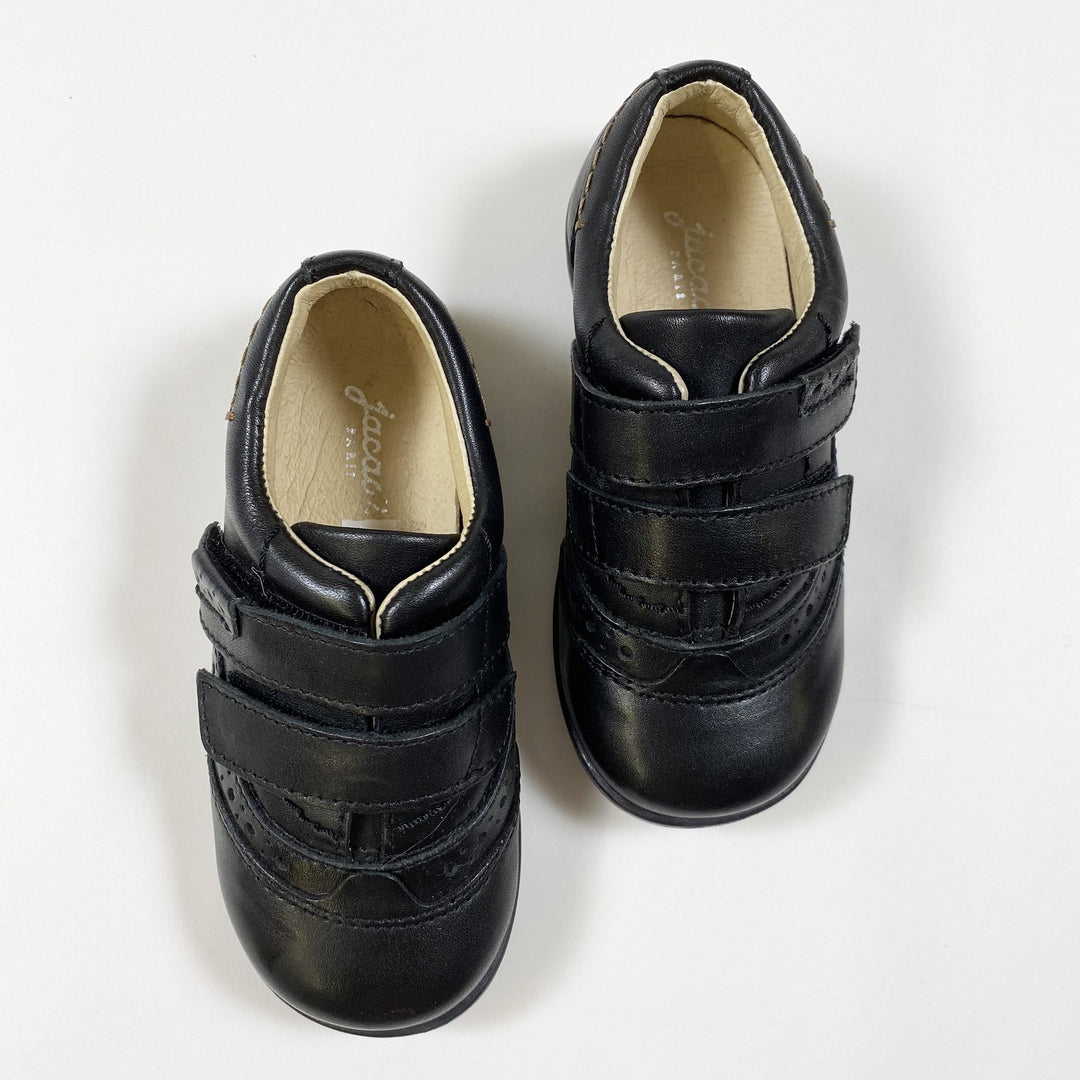 Jacadi schwarze perforierte Leder-Sneakers 25