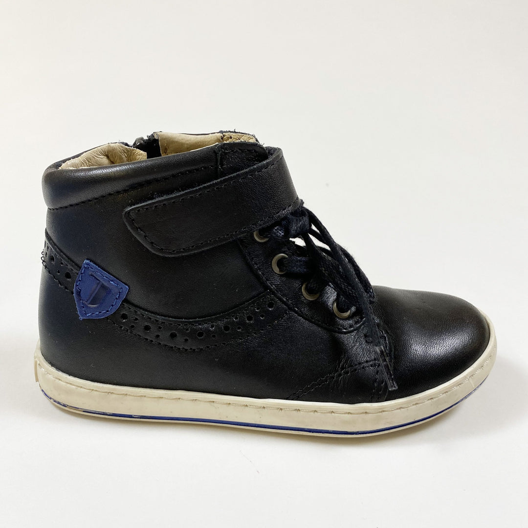 Jacadi black leather high-top sneakers 29