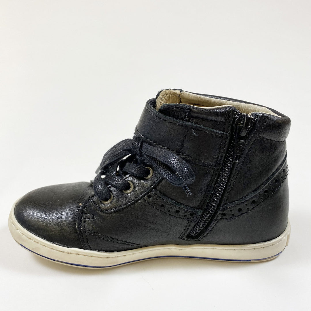 Jacadi black leather high-top sneakers 29