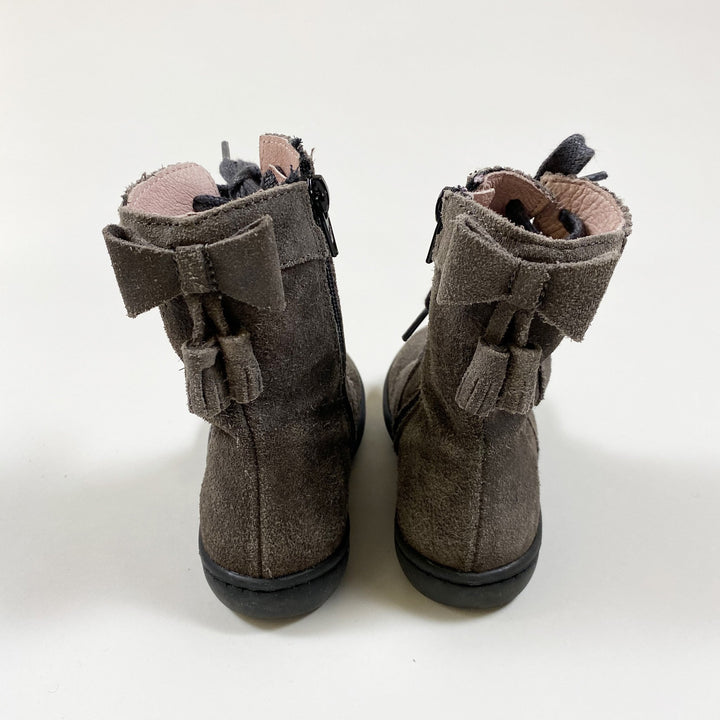 Jacadi dunkelbraune Wildleder-Schnürstiefel 25