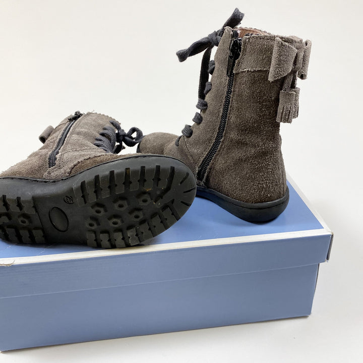 Jacadi dunkelbraune Wildleder-Schnürstiefel 25