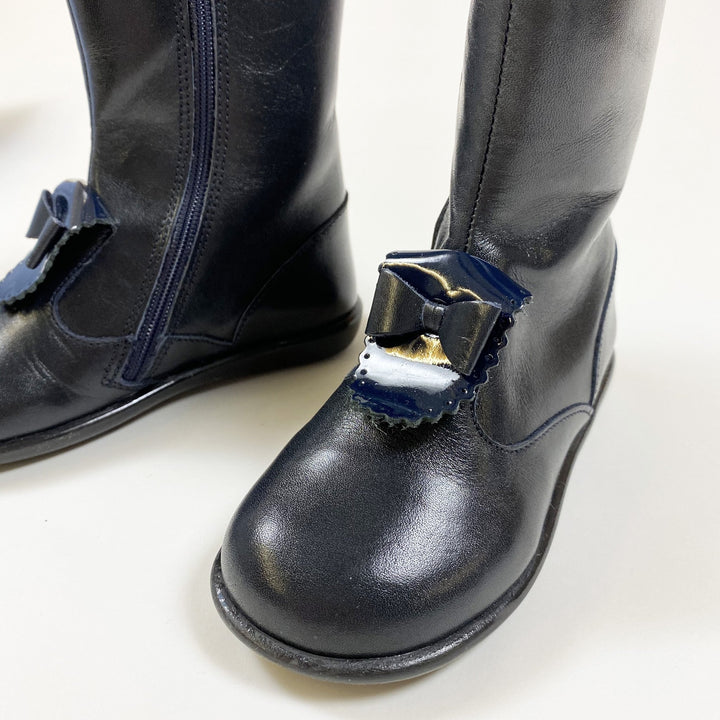 Jacadi midnight blue leather boots 25