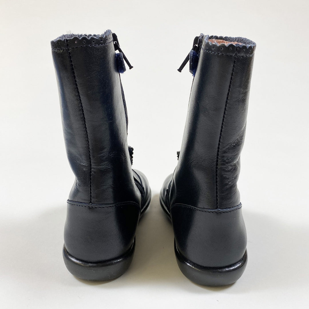 Jacadi midnight blue leather boots 25
