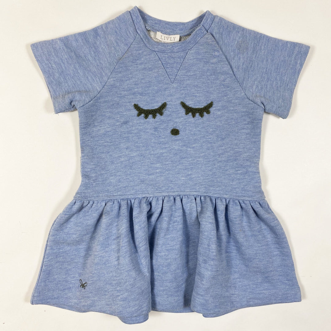 Livly soft blue french terry dress 12-18M