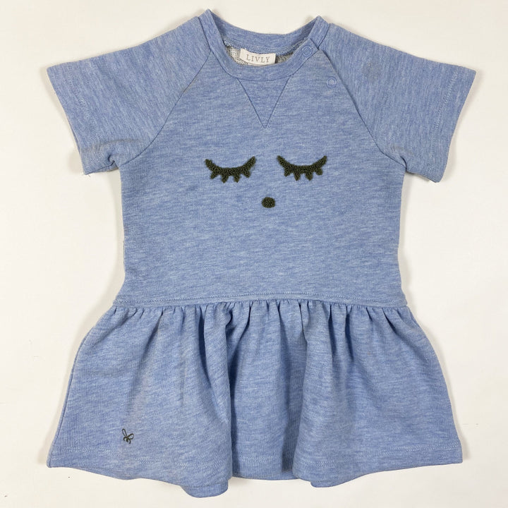 Livly soft blue french terry dress 12-18M