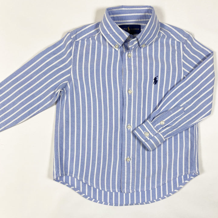 Ralph Lauren light blue striped button down shirt 3Y