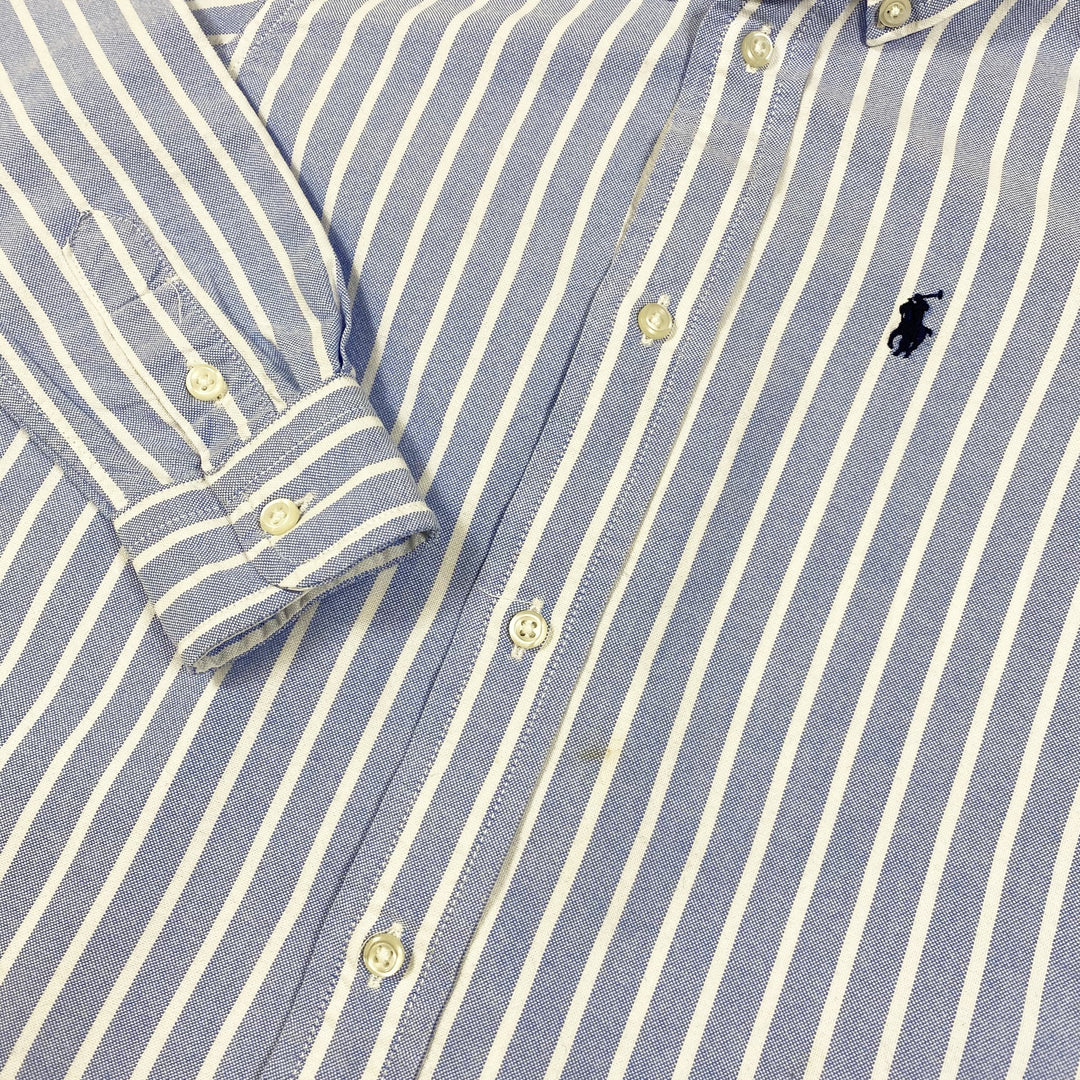 Ralph Lauren light blue striped button down shirt 3Y